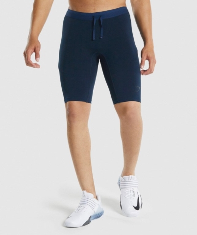 Gymshark 315 1/2 Tight Men's Shorts Navy | UAE-89WTEA