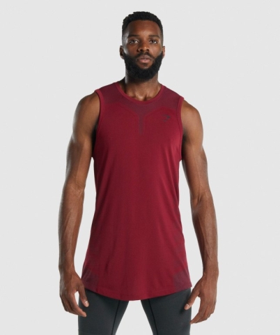 Gymshark 315 Men's Tank Tops Burgundy | UAE-21GBUQ