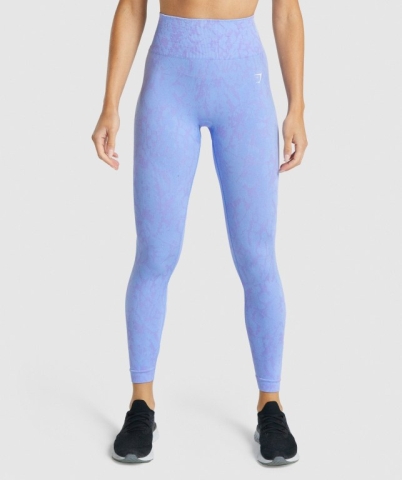 Gymshark Adapt Animal Seamless High Waisted Women's Leggings Light Blue | UAE-82IROD