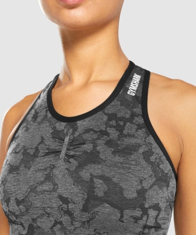 Gymshark Adapt Camo Seamless Women's Tank Tops Black | UAE-53QWYD