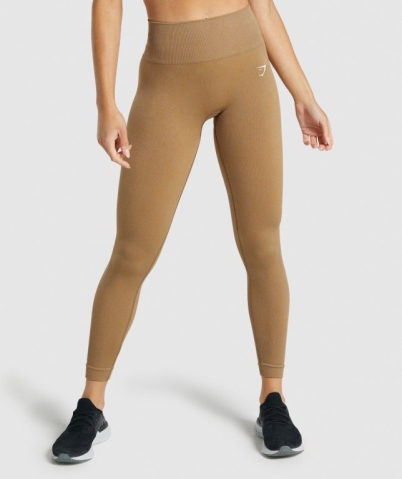 Gymshark Adapt Fleck Seamless High Waisted Women's Leggings Light Brown | UAE-80GUAF