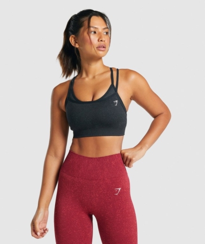 Gymshark Adapt Fleck Seamless Women's Sports Bra Black | UAE-26EIPY