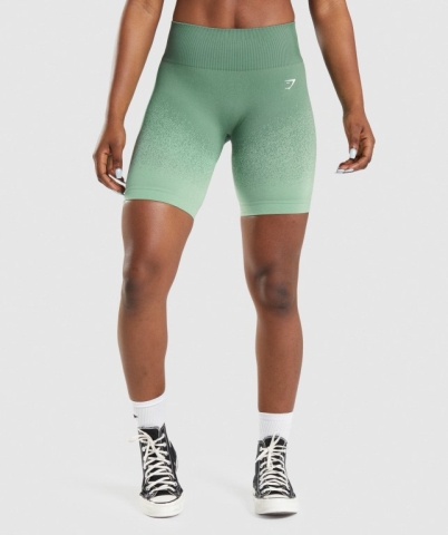 Gymshark Adapt Ombre Seamless Cycling Women's Shorts Green / Light Green | UAE-07VFMA