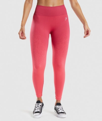 Gymshark Adapt Ombre Seamless High Waisted Women's Leggings Pink / Red | UAE-81ACTZ