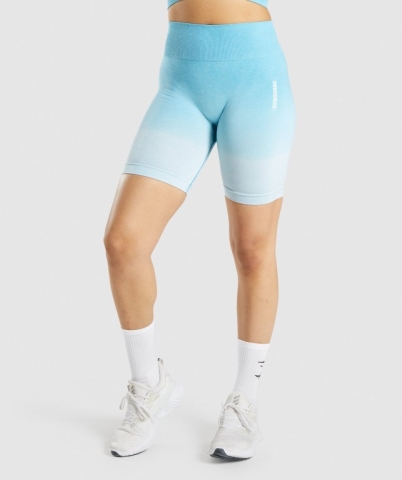 Gymshark Adapt Ombre Seamless Women's Shorts Light Blue / Light Blue | UAE-02LRYM