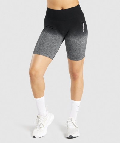 Gymshark Adapt Ombre Seamless Women's Shorts Black / Black | UAE-72GRCE