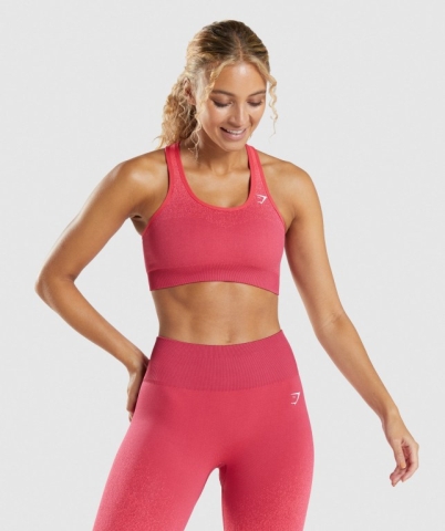 Gymshark Adapt Ombre Seamless Women's Sports Bra Pink / Red | UAE-07RUOI