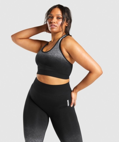 Gymshark Adapt Ombre Seamless Women's Sports Bra Black / Black | UAE-70CILU