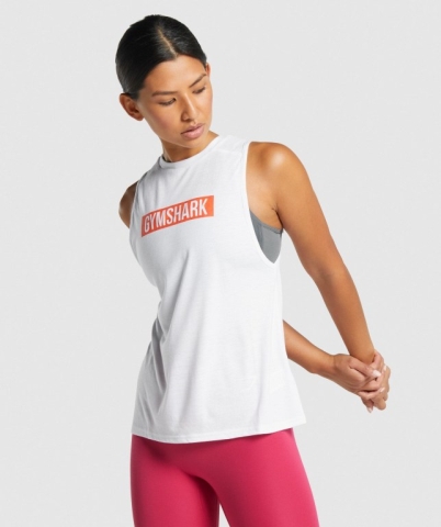 Gymshark Animal Graphic Infill Women's Tank Tops White | UAE-72IYWL