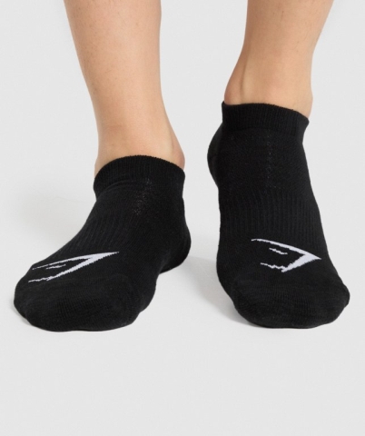 Gymshark Ankle 3pk Men's Socks Black | UAE-28AQGN