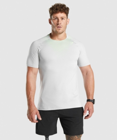 Gymshark Apex Contrast Seamless Men's T Shirts Light Grey | UAE-40GHJF