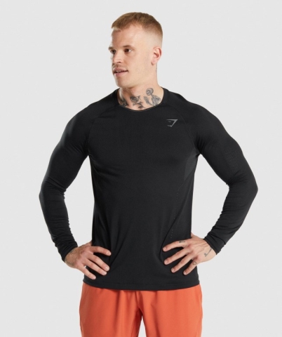 Gymshark Apex Men's T Shirts Black | UAE-89MNHD