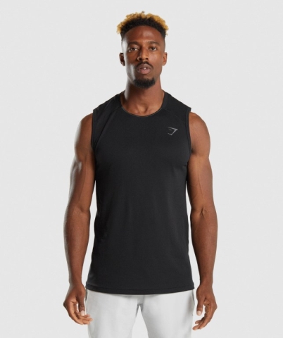 Gymshark Apex Men's Tank Tops Black | UAE-14CGYX