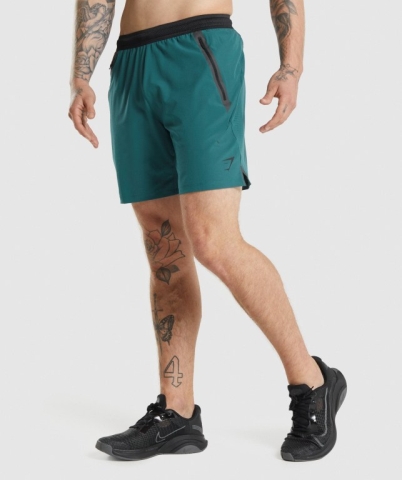 Gymshark Apex Perform Men's Shorts Turquoise | UAE-46RYIP