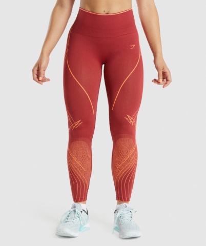 Gymshark Apex Seamless High Rise High Waisted Women's Leggings Burgundy | UAE-68MKWP