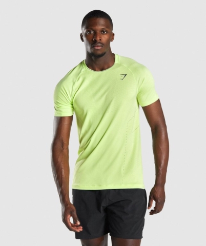 Gymshark Apex Seamless Men's T Shirts Green | UAE-72PRDG