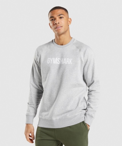 Gymshark Apollo Crew Men's Hoodies Light Grey | UAE-36BYOU