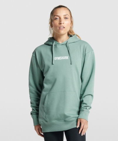 Gymshark Apollo Graphic Oversized Women's Hoodies Light Green | UAE-64QVSI