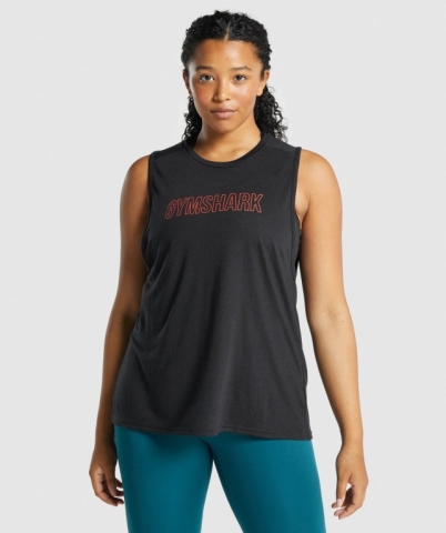 Gymshark Apollo Graphic Women's Tank Tops Black | UAE-06FRVB