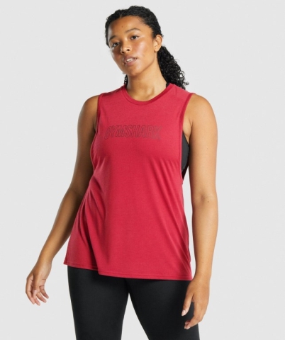 Gymshark Apollo Graphic Women's Tank Tops Burgundy | UAE-13KOGT