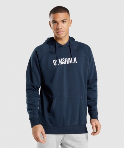 Gymshark Apollo Men's Hoodies Navy | UAE-64NSCZ