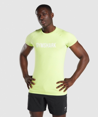 Gymshark Apollo Men's T Shirts Green | UAE-17IJQE