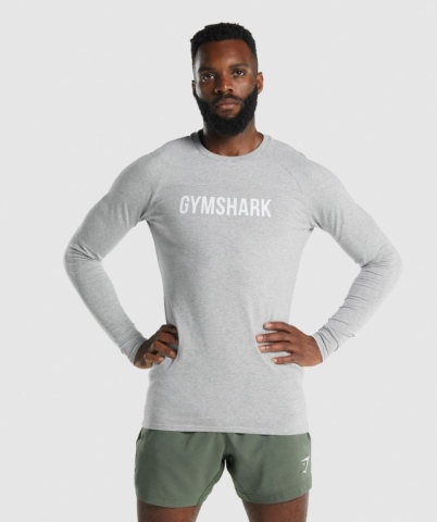 Gymshark Apollo Men's T Shirts Light Grey | UAE-89YVHL