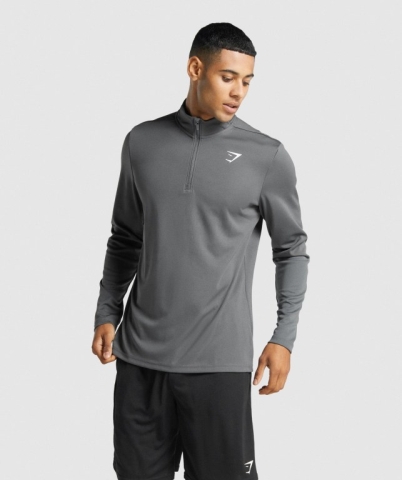 Gymshark Arrival 1/4 Zip Men's Hoodies Grey | UAE-10KEWY