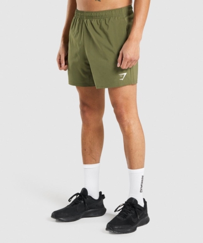 Gymshark Arrival 5" Men's Shorts Dark Green | UAE-08HPWE