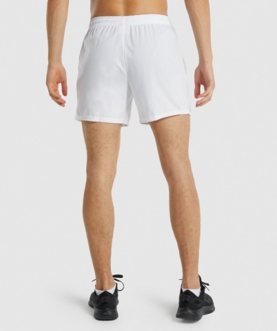 Gymshark Arrival 5" Men's Shorts White | UAE-64GRAK