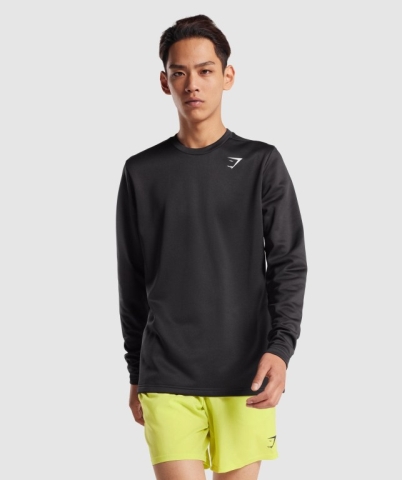 Gymshark Arrival Crew Sweatshirt Men's Hoodies Black | UAE-45AYIS