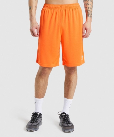 Gymshark Arrival Knitted 9" Men's Shorts Orange | UAE-36MPQT