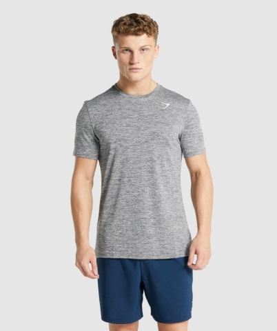 Gymshark Arrival Marl Men's T Shirts Grey | UAE-51DHLI