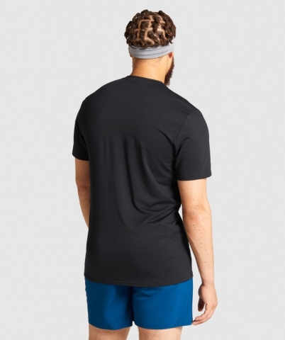 Gymshark Arrival Men's T Shirts Black | UAE-09SHUO