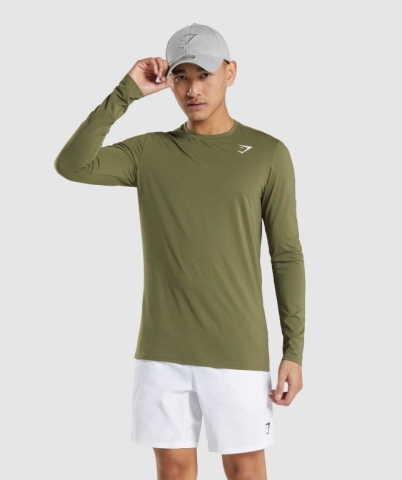 Gymshark Arrival Men's T Shirts Dark Green | UAE-38NBVQ