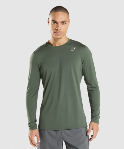 Gymshark Arrival Men's T Shirts Green | UAE-53LWSC