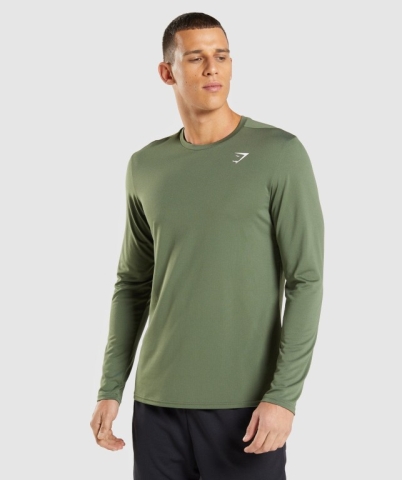 Gymshark Arrival Men's T Shirts Olive | UAE-29SNBF