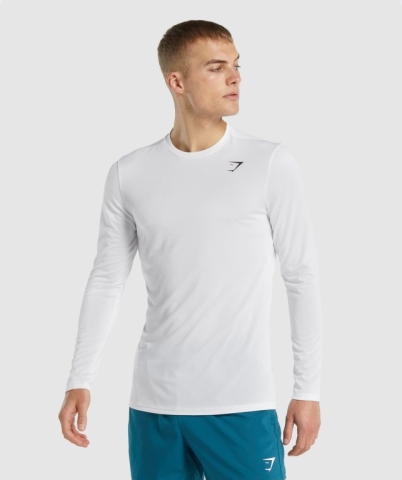 Gymshark Arrival Men's T Shirts White | UAE-41CUMR