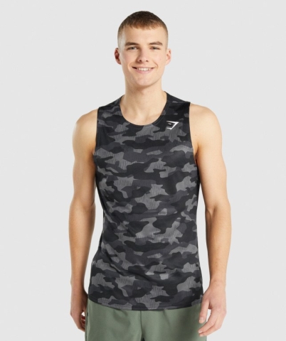 Gymshark Arrival Men's Tank Tops Grey | UAE-46GIUB