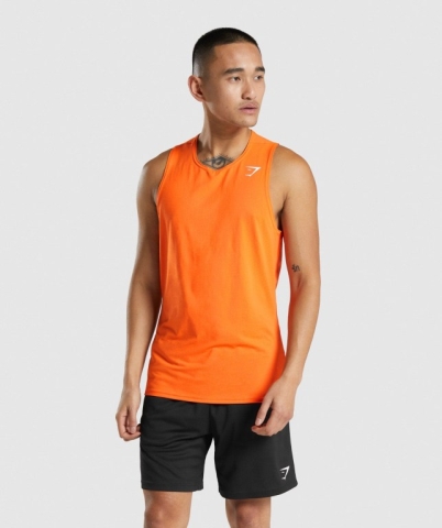 Gymshark Arrival Men's Tank Tops Orange | UAE-06XBWD