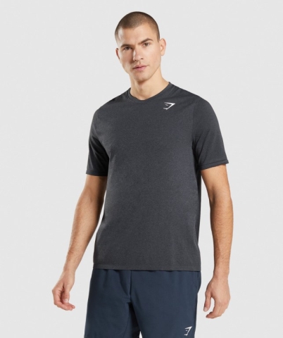 Gymshark Arrival Seamless Men's T Shirts Black | UAE-15HIMW