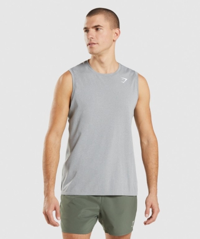 Gymshark Arrival Seamless Men's Tank Tops Grey | UAE-52UCSZ