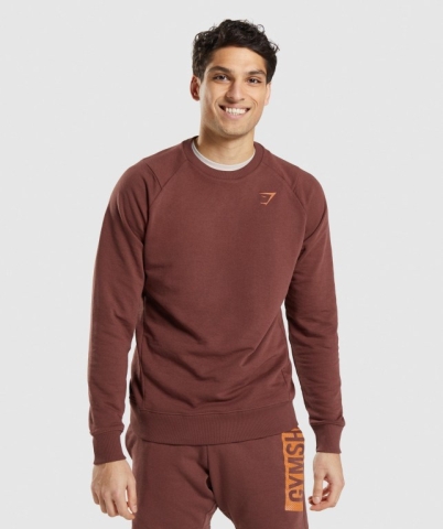 Gymshark Bold Crew Men's Hoodies Pink Brown | UAE-69IXAO