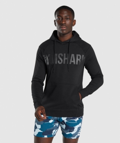 Gymshark Bold Men's Hoodies Black / Black | UAE-27VDYS