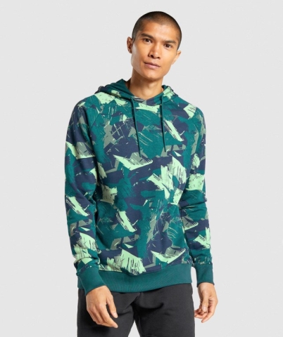 Gymshark Bold Men's Hoodies Green | UAE-17QGHE