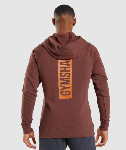 Gymshark Bold Men's Hoodies Pink Brown | UAE-60LQHD