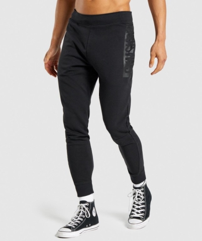 Gymshark Bold Men's Joggers Black | UAE-80BYPX