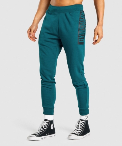 Gymshark Bold Men's Joggers Turquoise | UAE-47MYEJ