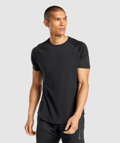 Gymshark Bold Men's T Shirts Black | UAE-02XCWV