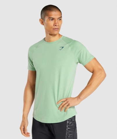 Gymshark Bold Men's T Shirts Green | UAE-85CPJN